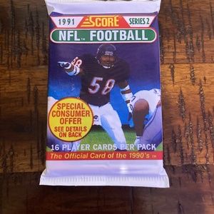 Unopened 1991 score football card pack